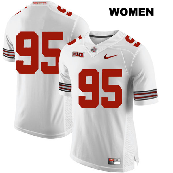 Ohio State Buckeyes Women's Blake Haubeil #95 White Authentic Nike No Name College NCAA Stitched Football Jersey PT19K01OU